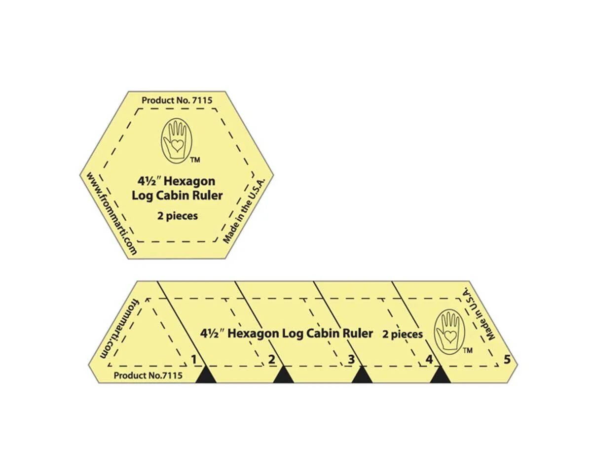 Quiltschablonen HEXAGON LOG CABIN TEMPLATE SET, 4 1/2 Inch, Marti Michell