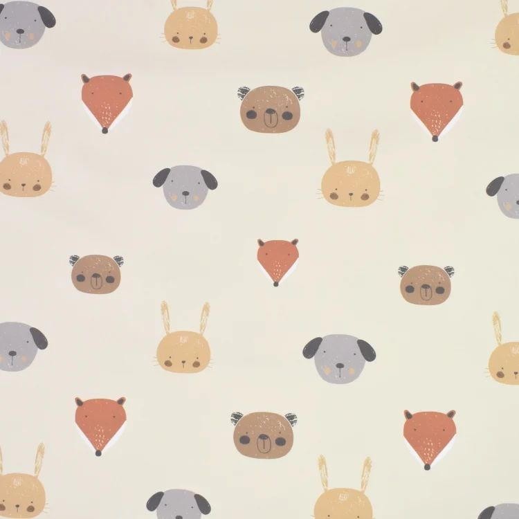 Regenjackenstoff Aqua Protect Happy Animals, beige