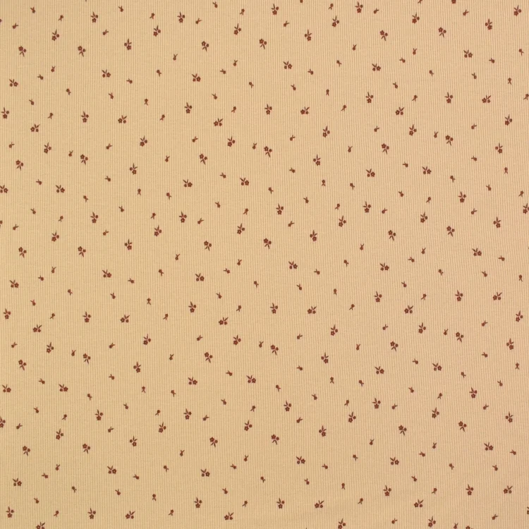 Rippenjersey Little Flowers, beige