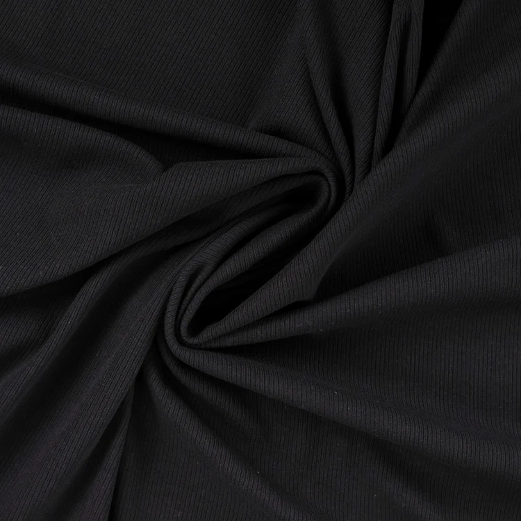 Rippenjersey Mini, schwarz