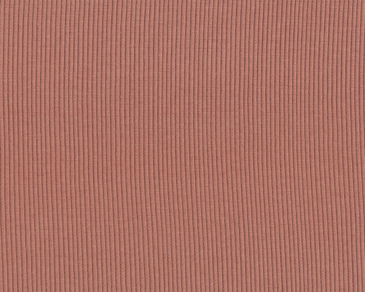 Rippenjerseystoff aus Baumwolle UNI RIB, gedecktes aprikot