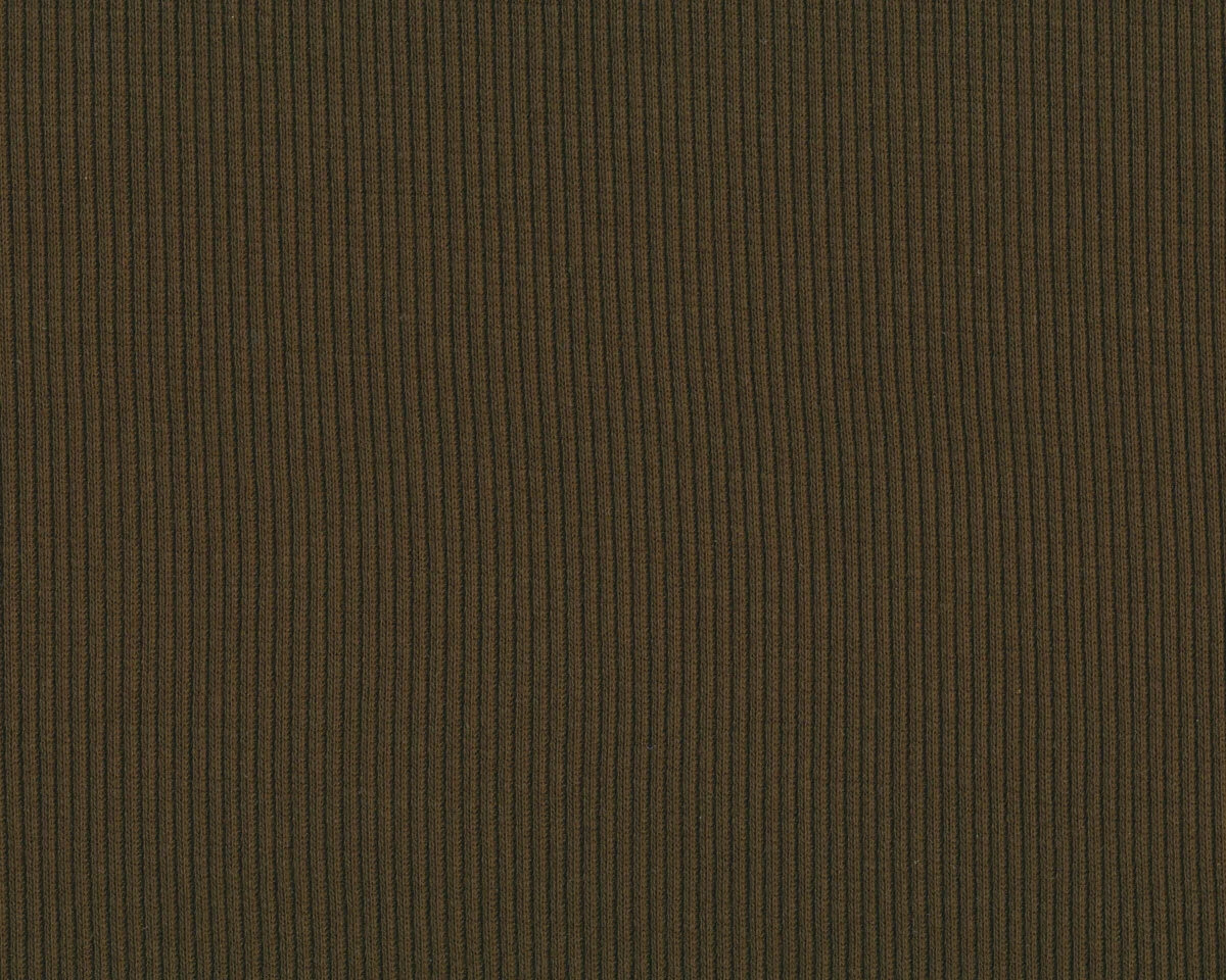 Rippenjerseystoff aus Baumwolle UNI RIB, olivbraun