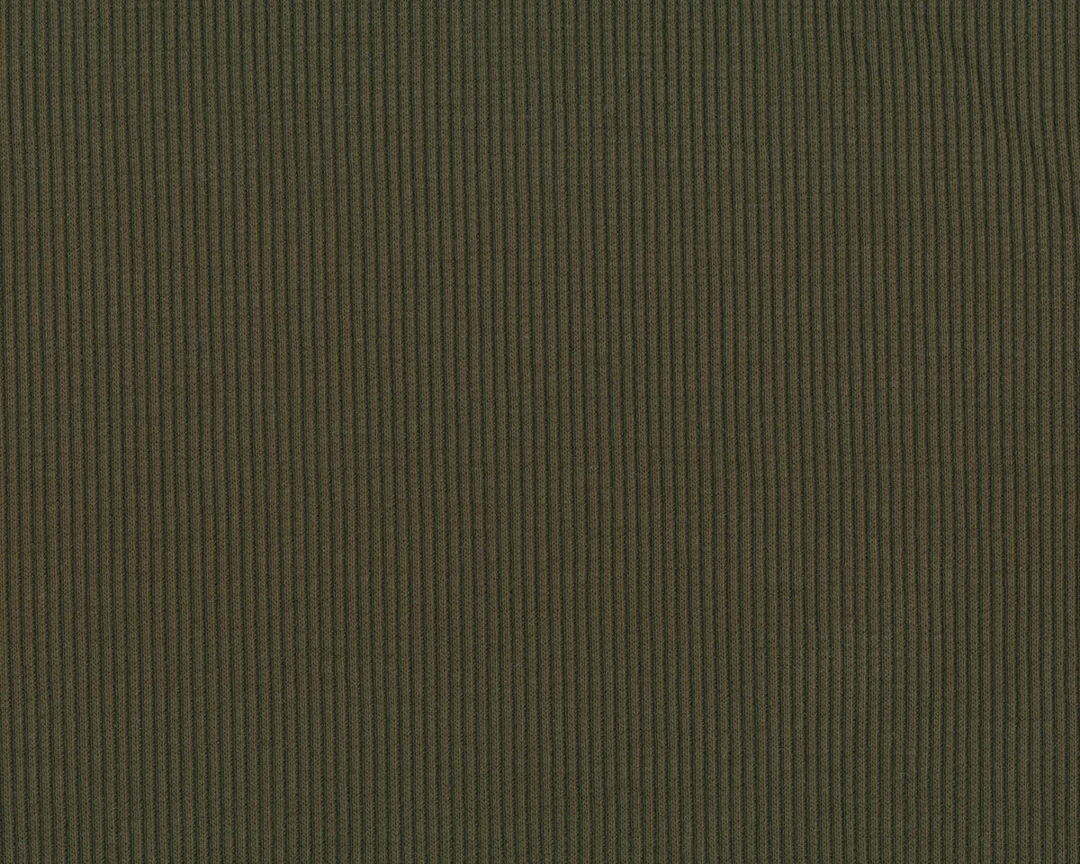 Rippenjerseystoff aus Baumwolle UNI RIB, olivgrün