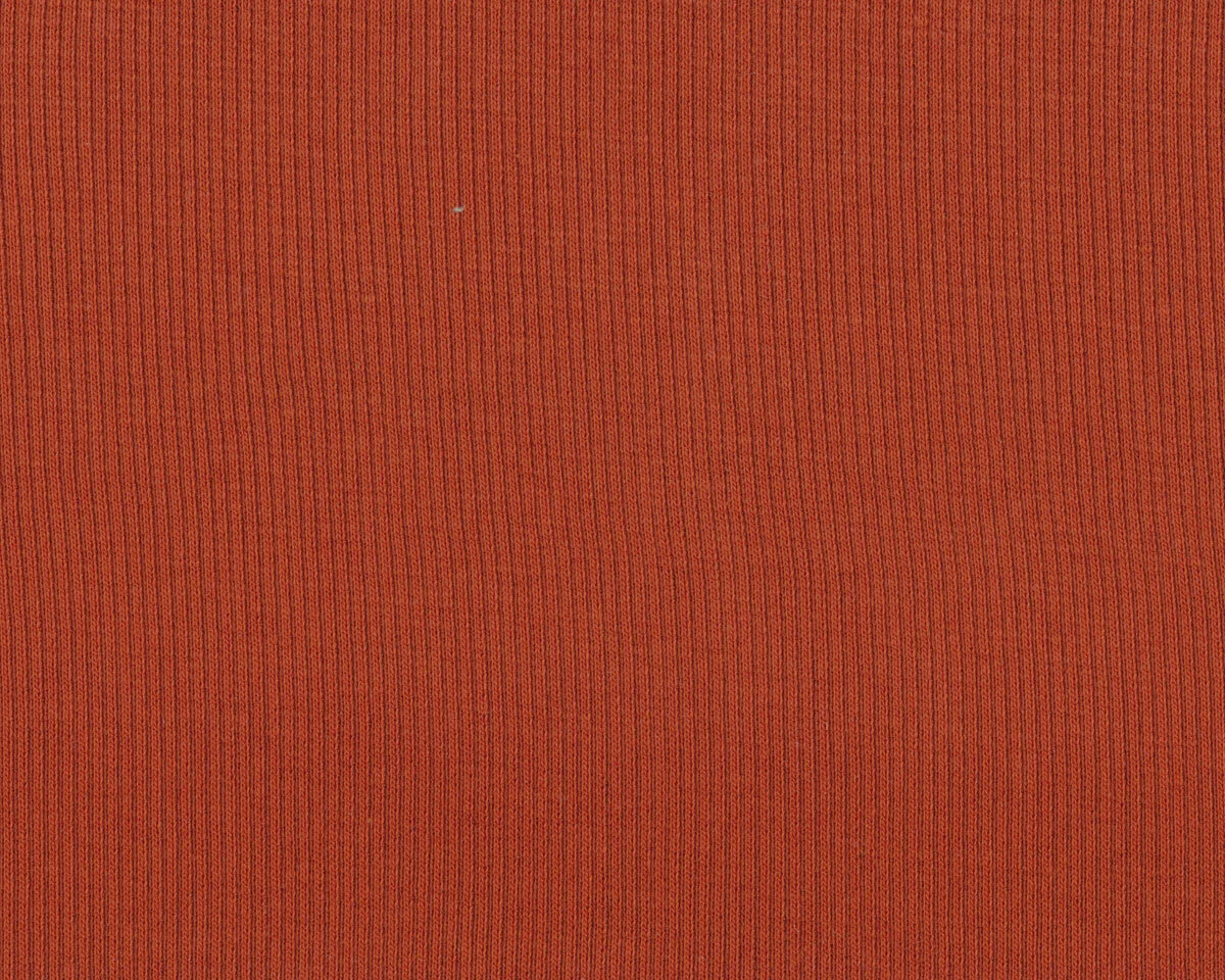 Rippenjerseystoff aus Baumwolle UNI RIB, terracotta