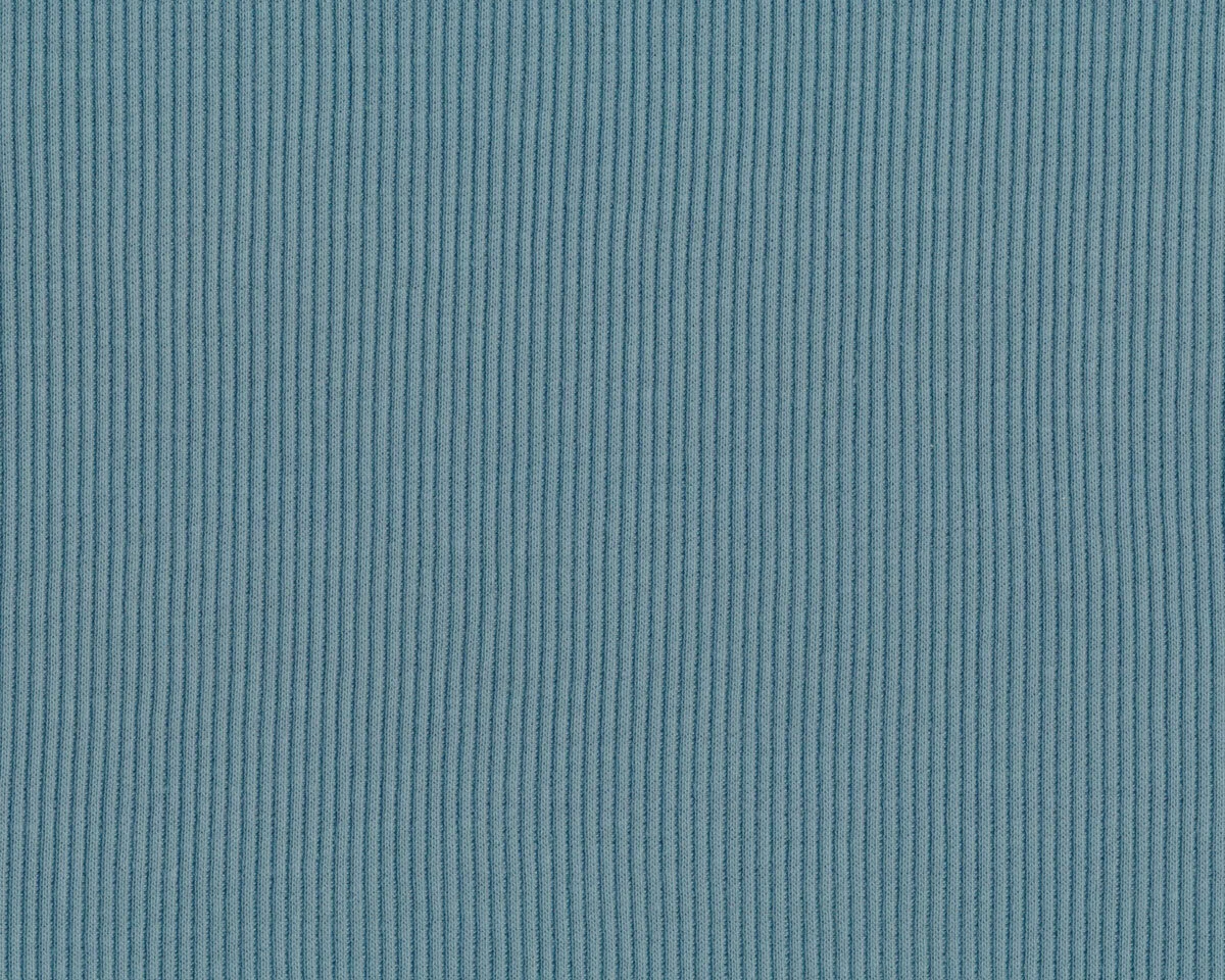 Rippenjerseystoff aus Baumwolle UNI RIB, türkisgrau