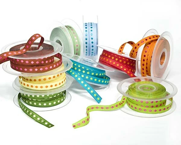 Rips-Webband POIS, Punkte, 10 mm, 20 Farben