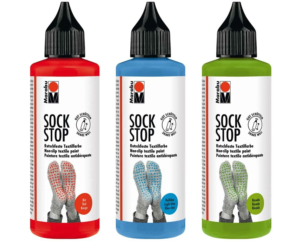 Rutschfeste Textilfarbe SOCK STOP, Sockenstop, Marabu