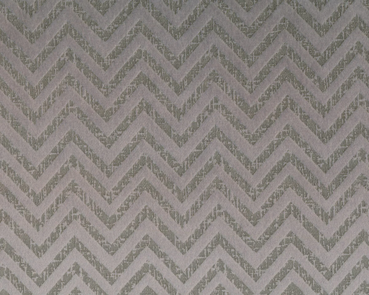 Samt-Polsterstoff LUSTRO NEXUS, Zackenwellen, silbergrau, Sanderson
