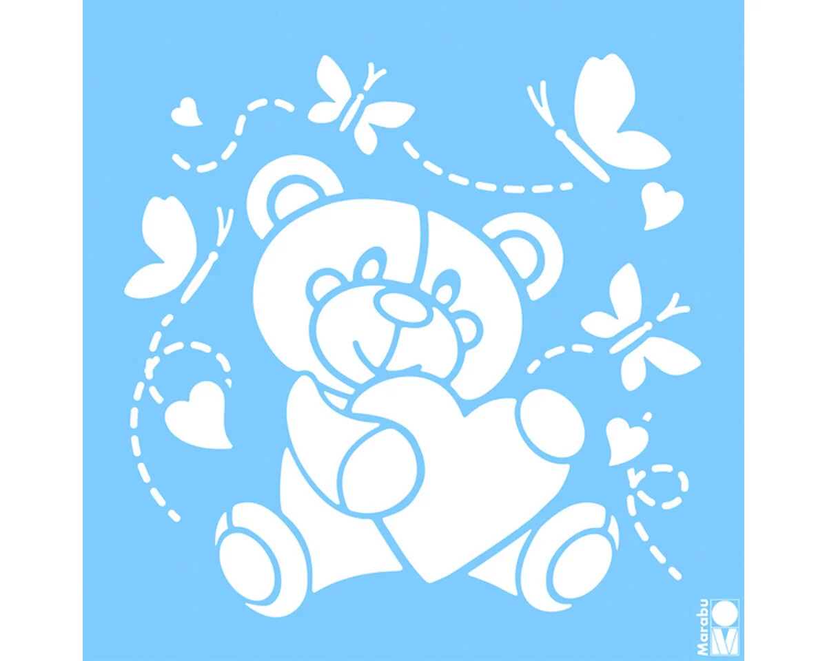Schablone BABY BEAR, kleines Bärchen, 33 x 33 cm