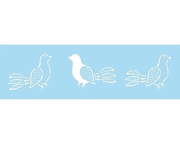 Schablone "Birds", Vögel, 10 x 33 cm