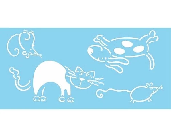Schablone "Cat & Dog", Hunde und Katzen, 15 x 30 cm
