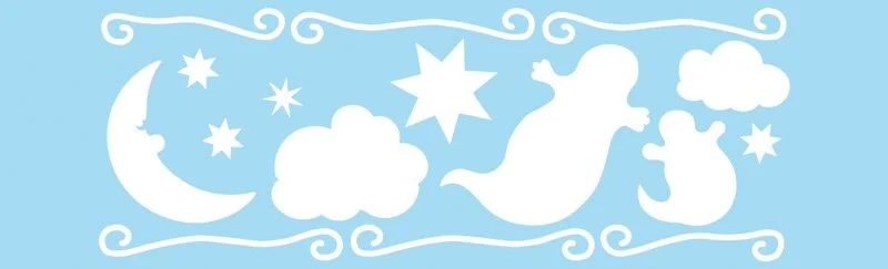 Schablone "Ghost Life", Geister in der Nacht, 10 x 33 cm