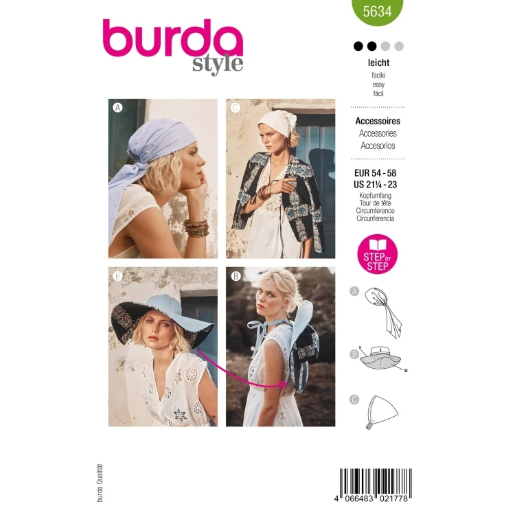 Schnittmuster Accessoires, Burda 5634