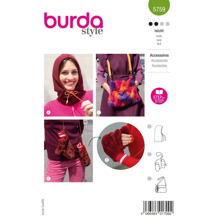 Schnittmuster Accessoires Damen, Burda 5759