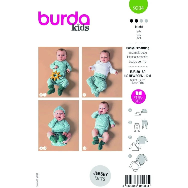 Schnittmuster Babyausstattung, Burda 9204