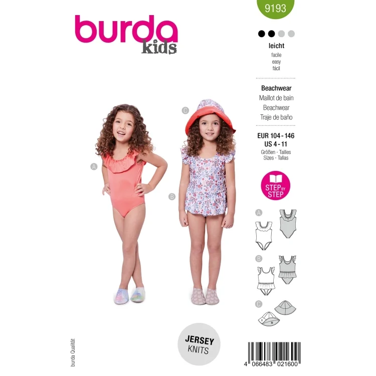 Schnittmuster Beachwear, Burda 9193