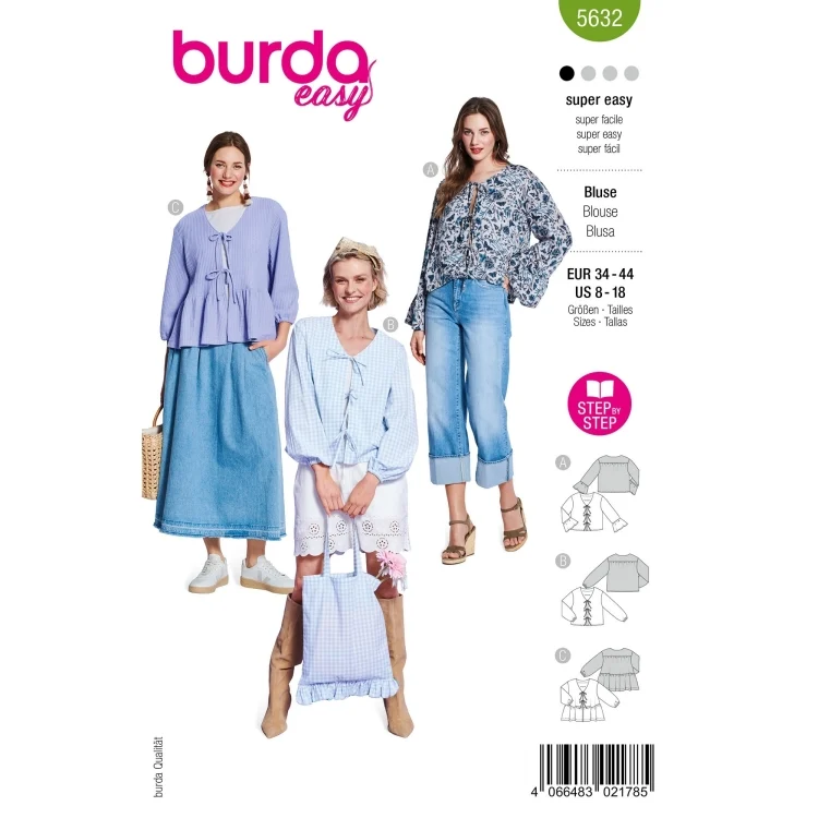 Schnittmuster Bluse, Burda 5632