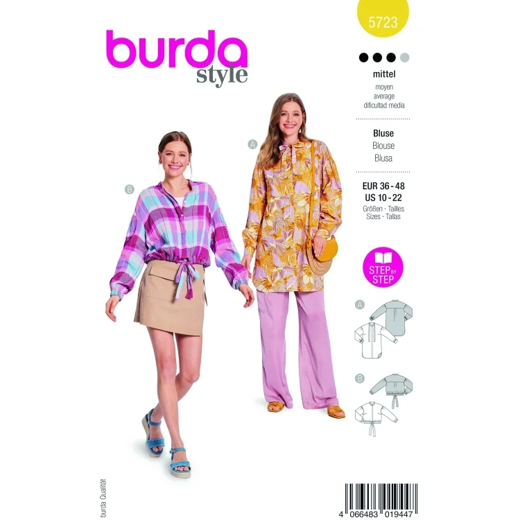Schnittmuster Bluse, Burda 5723