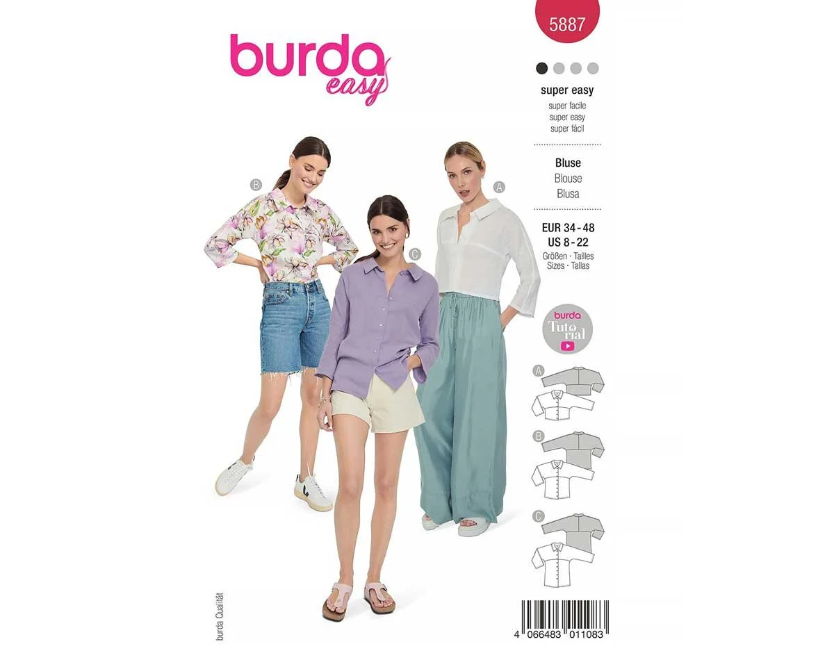 Schnittmuster BLUSE, burda easy 5887