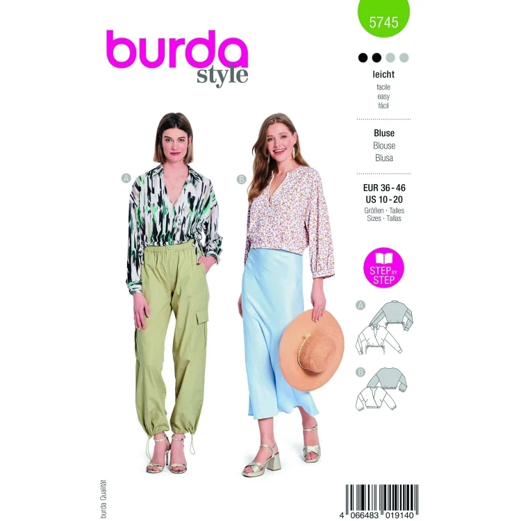 Schnittmuster Bluse Damen, Burda 5745