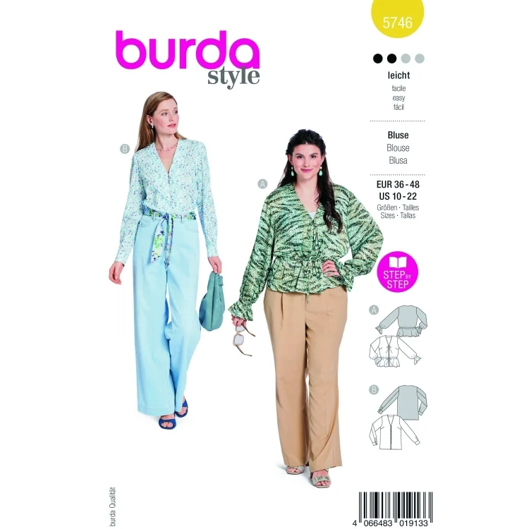 Schnittmuster Bluse Damen, Burda 5746