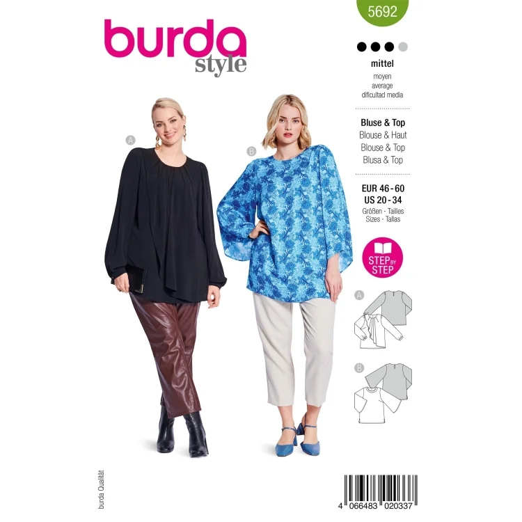 Schnittmuster Bluse & Top, Burda 5692
