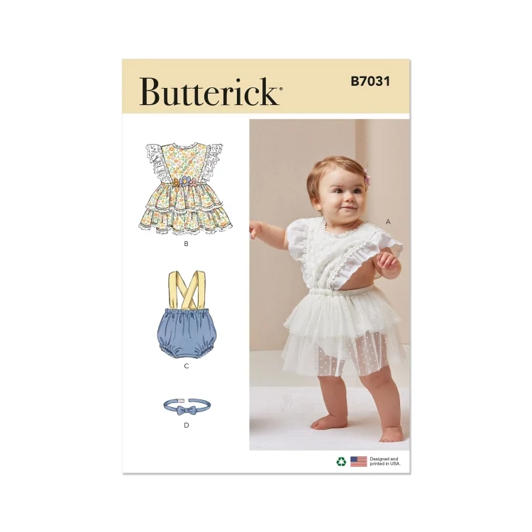 Schnittmuster Butterick Baby-Strampler 7031 Gr. XS-L