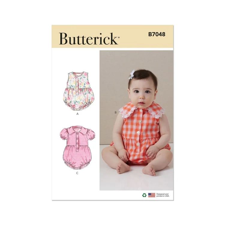 Schnittmuster Butterick Baby Strampler / Anzug B7048 Gr. 71-104
