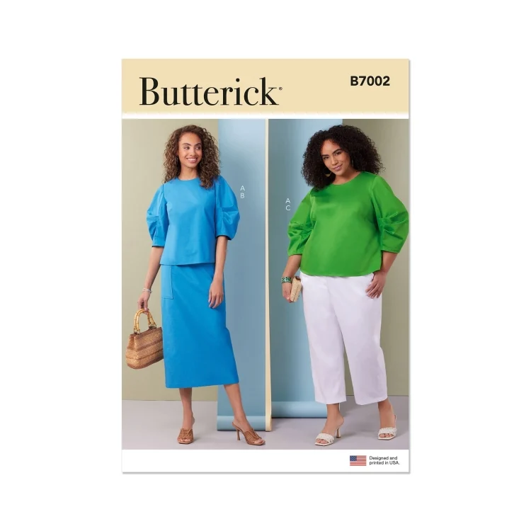 Schnittmuster Butterick Damen-Oberteil, Rock und Hose 7002 Gr. 46-54