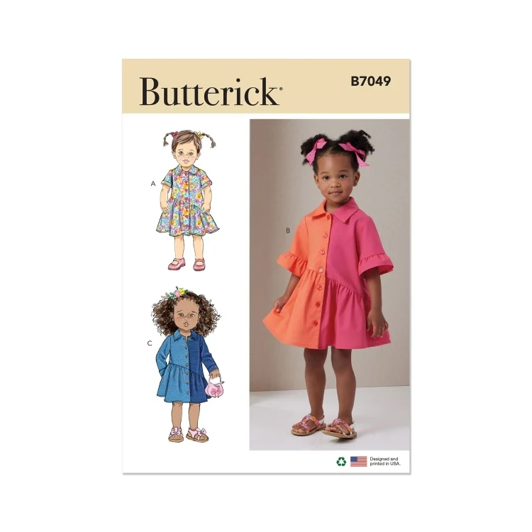 Schnittmuster Butterick Kinder Kleid B7049 Gr. 71-102
