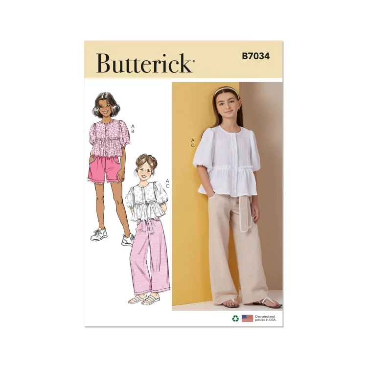 Schnittmuster Butterick Kinderkombination 7034 Gr. 128-152