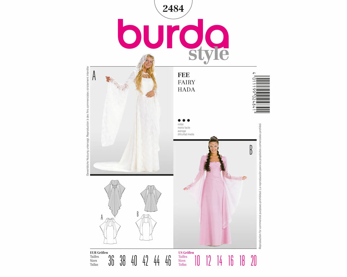 Schnittmuster Faschingskostüm FEE, burda style 2484
