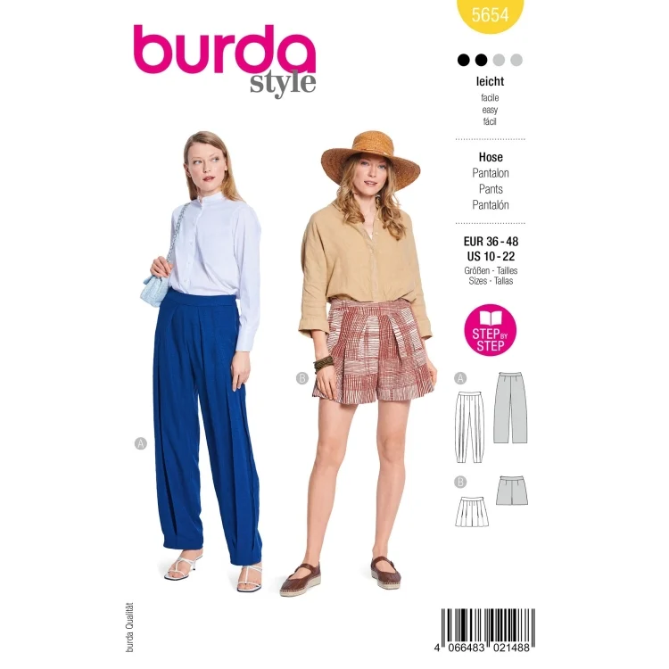 Schnittmuster Hose, Burda 5654