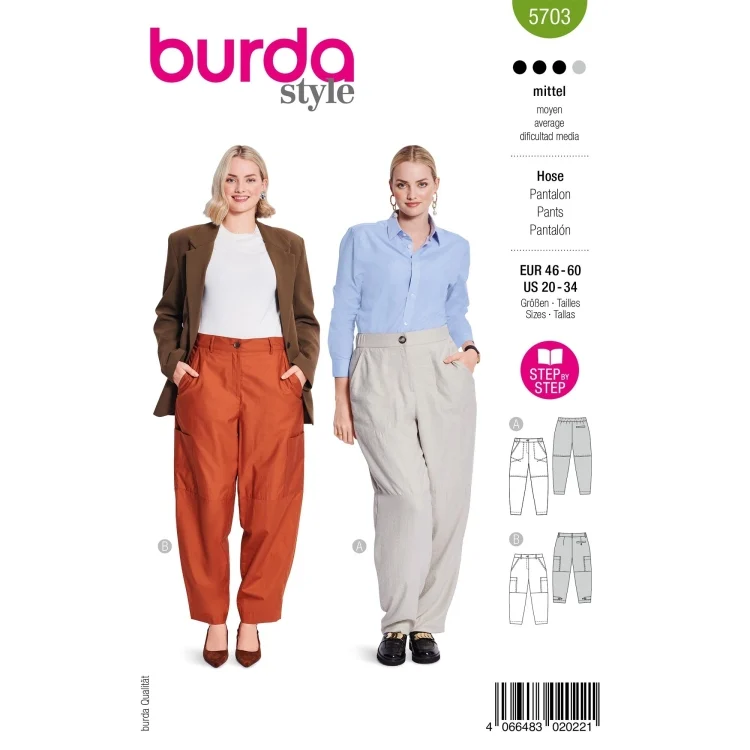 Schnittmuster Hose, Burda 5703