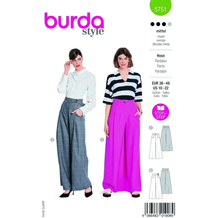 Schnittmuster Hose, Burda 5751