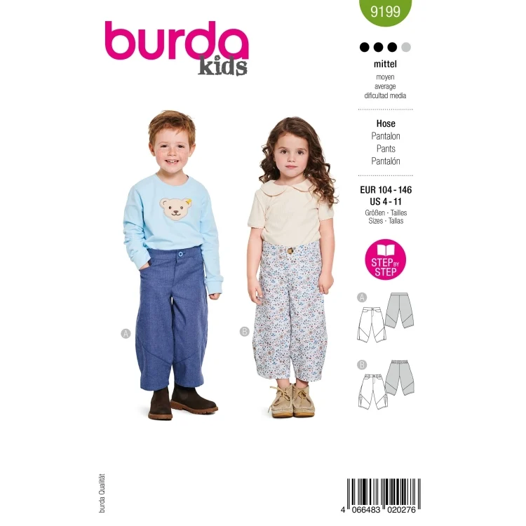 Schnittmuster Hose Kids, Burda 9199