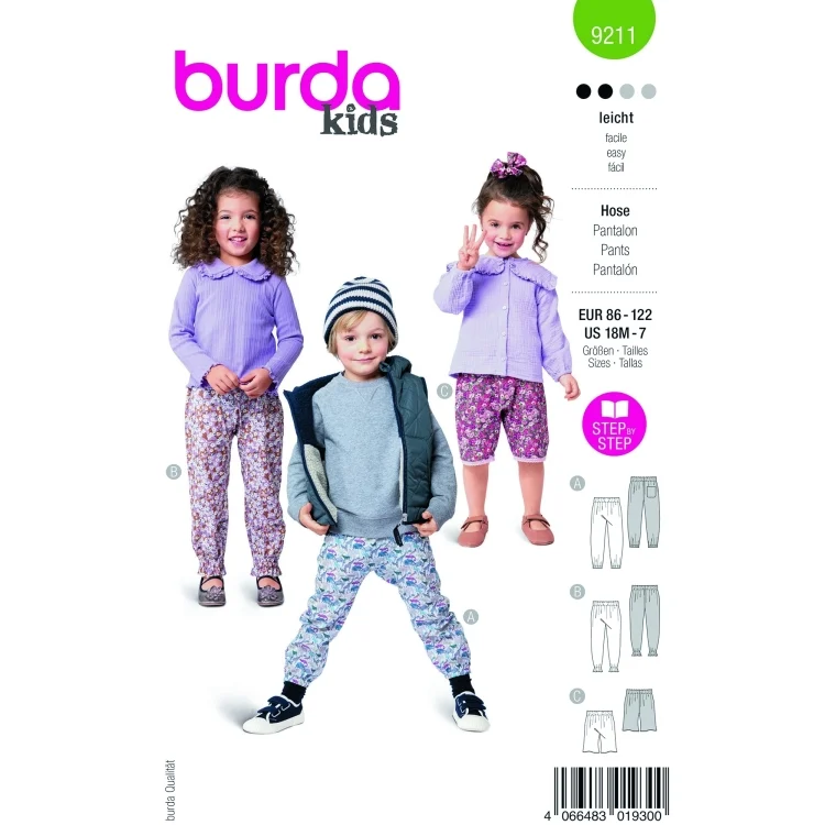Schnittmuster Hose Kids, Burda 9211
