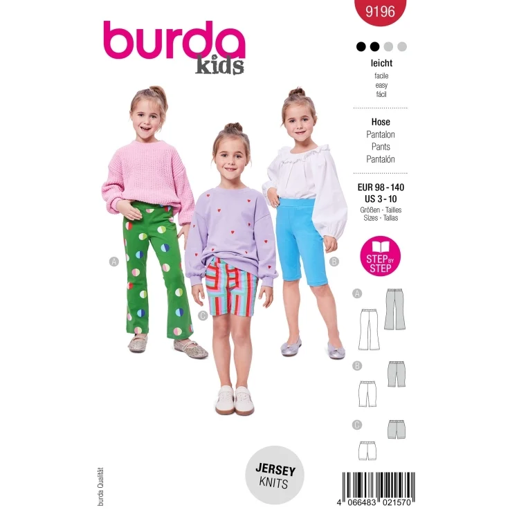 Schnittmuster Hose/Leggings Kids, Burda 9196