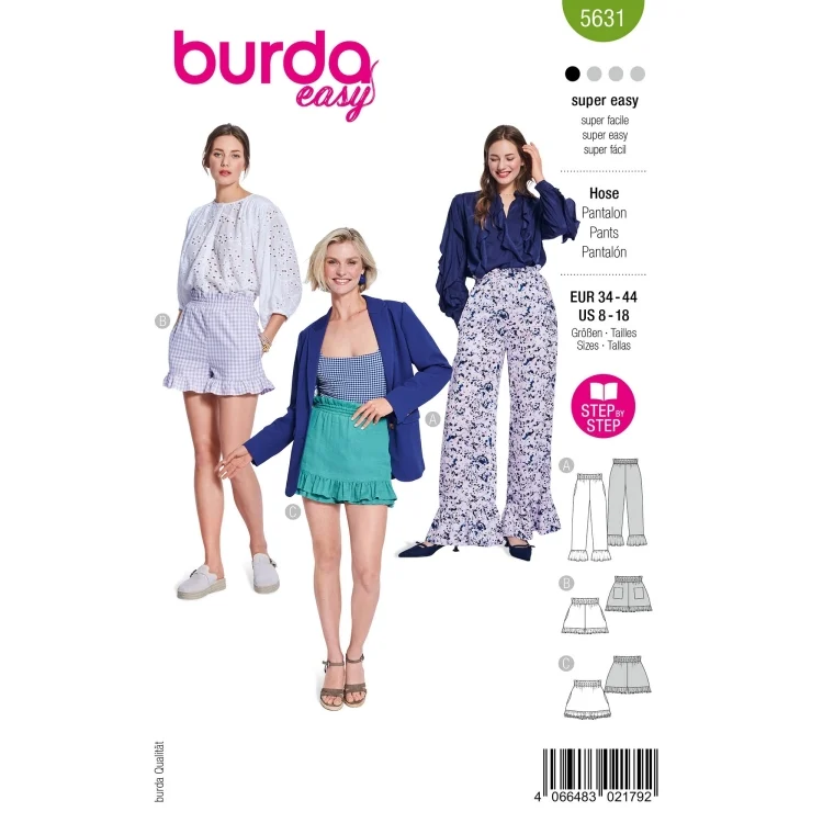 Schnittmuster Hose/Shorts, Burda 5631