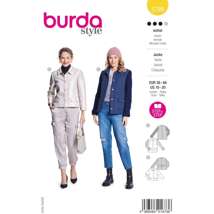 Schnittmuster Jacke Damen, Burda 5799
