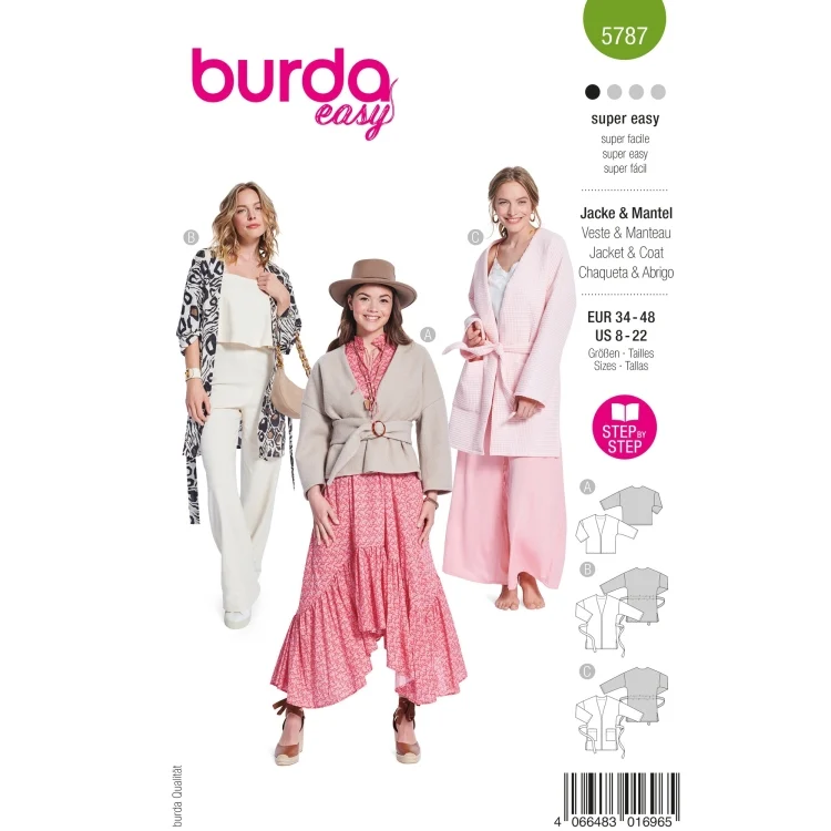 Schnittmuster Jacke & Mantel Damen, Burda 5787