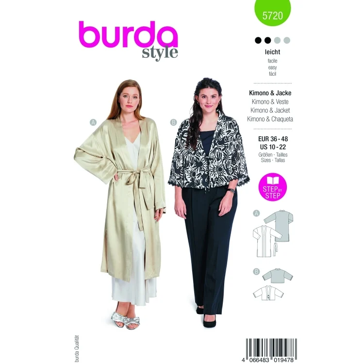 Schnittmuster Kimono & Jacke Burda 5720