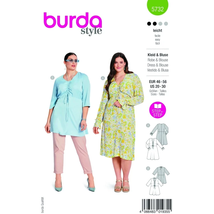 Schnittmuster Kleid & Bluse Burda 5732