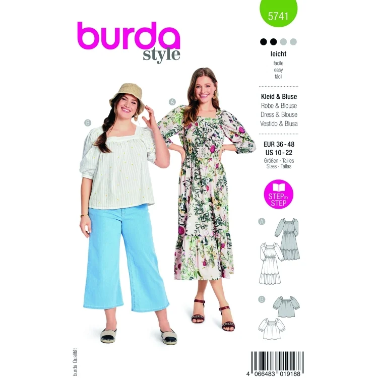 Schnittmuster Kleid & Bluse, Burda 5741