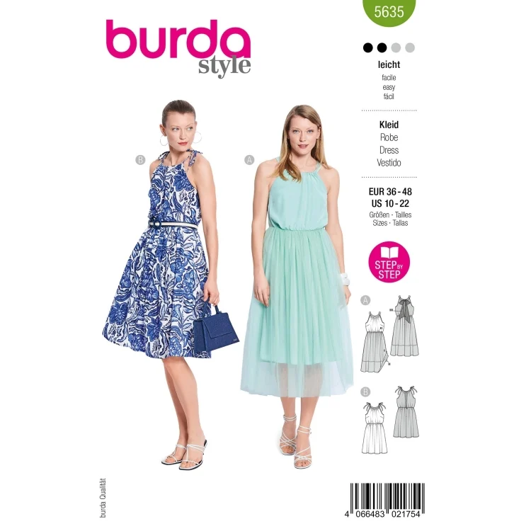 Schnittmuster Kleid, Burda 5635