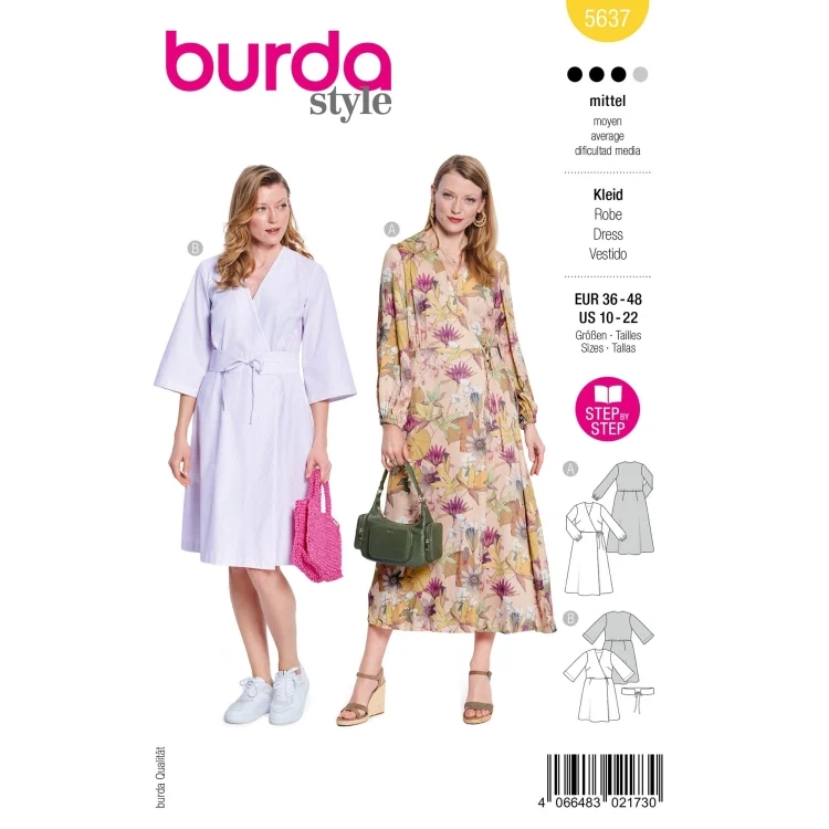Schnittmuster Kleid, Burda 5637