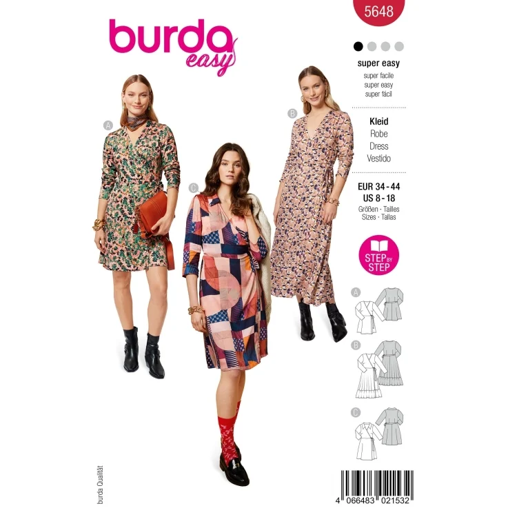 Schnittmuster Kleid, Burda 5648
