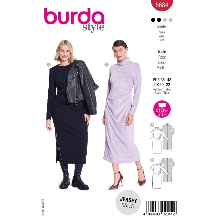 Schnittmuster Kleid, Burda 5684