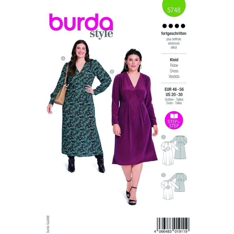 Schnittmuster Kleid Damen, Burda 5748