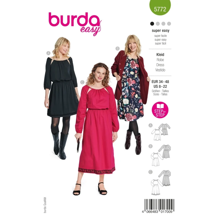Schnittmuster Kleid Damen, Burda 5772